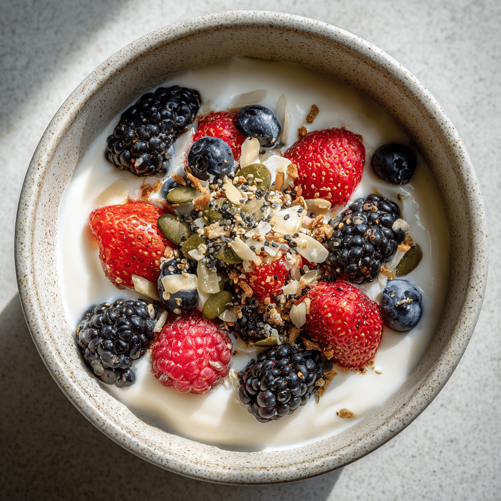 yogurt breakfast with bariatric seed recipe mix