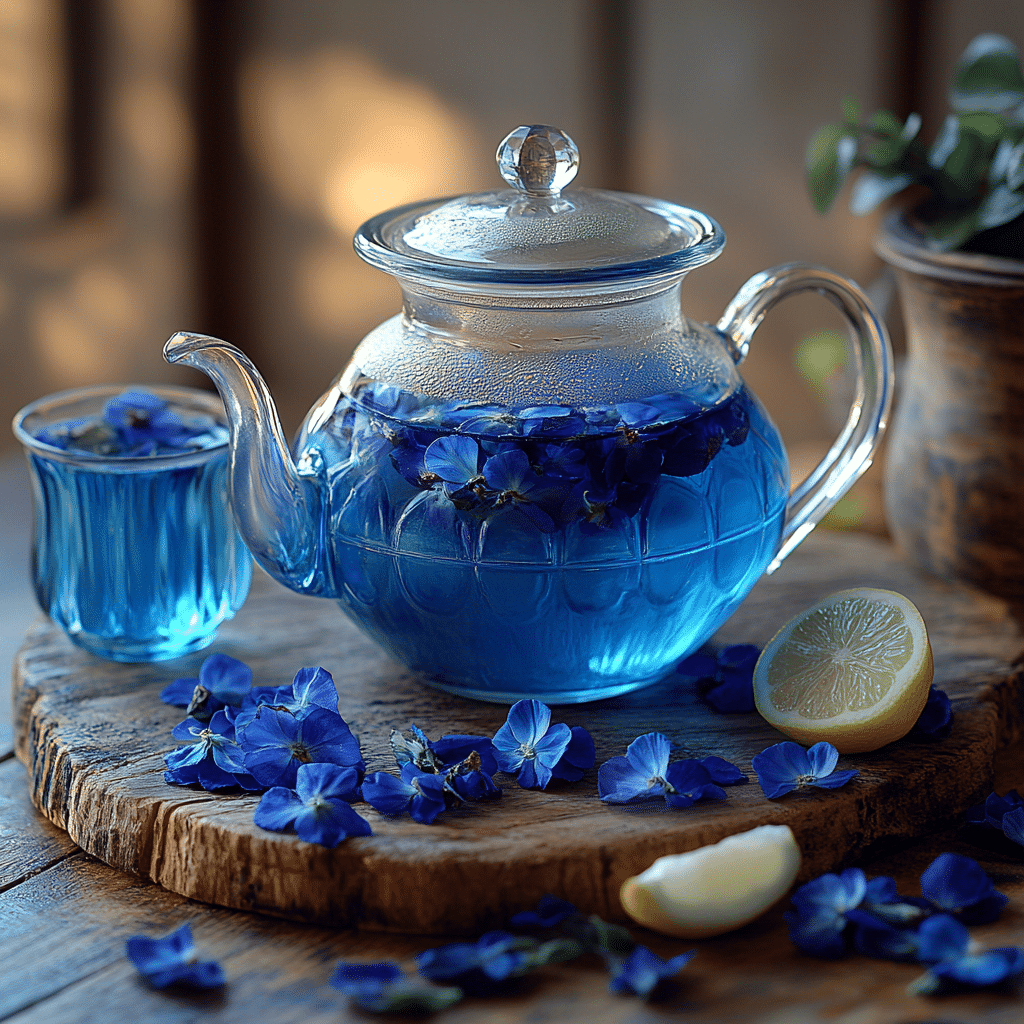 saskdev 98455 A glass teapot filled with vibrant deep blue bu 3d12a1be 9460 48a3 ac18 4d5361d46a1a 0