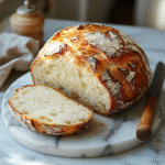 saskdev 98455 A rustic artisan loaf rests on a round white ma f934e7f9 75e6 4c24 9cb6 486fa0c779ae 1