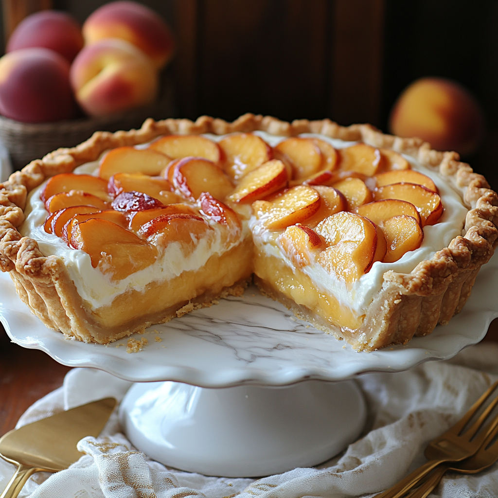 saskdev 98455 A stunning peaches and cream pie is displayed o ccd976b2 de0d 4fb9 a973 f8f3b3900599 3