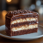 saskdev 98455 Moist chocolate coconut cake slice with a thick 565a24cc bc90 498d a560 e67d5e7de810 1