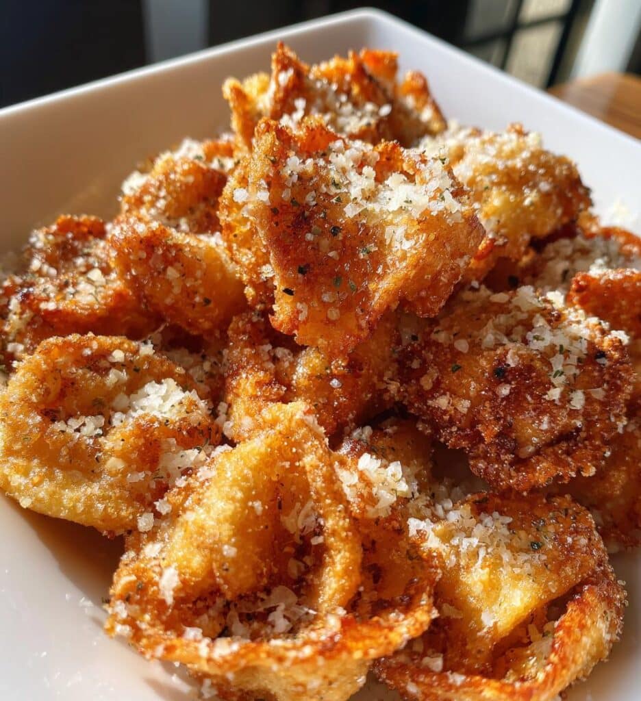 Crispy Parmesan fried tortellini