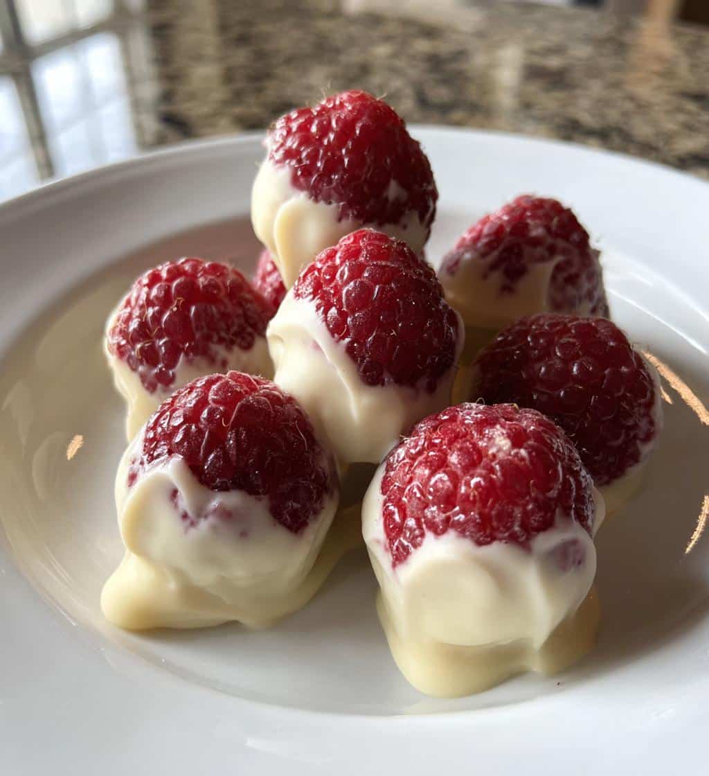 Frozen White Chocolate Raspberries - detail 1