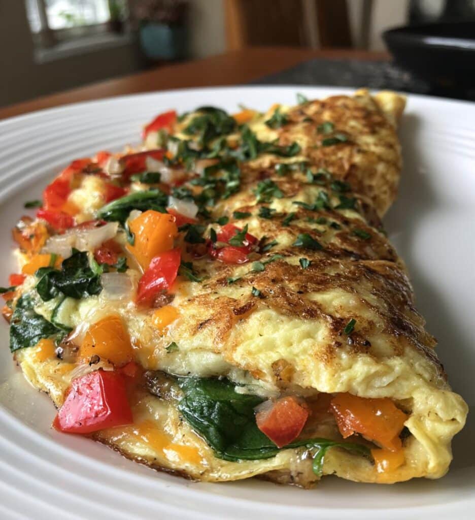 Loaded Veggie Cheese Omelette