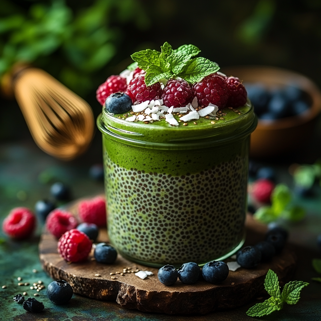 saskdev 98455 Creamy matcha chia pudding served in a clear gl 3714b4c0 1c1b 41a4 b8eb f7d377ee6f2c 2