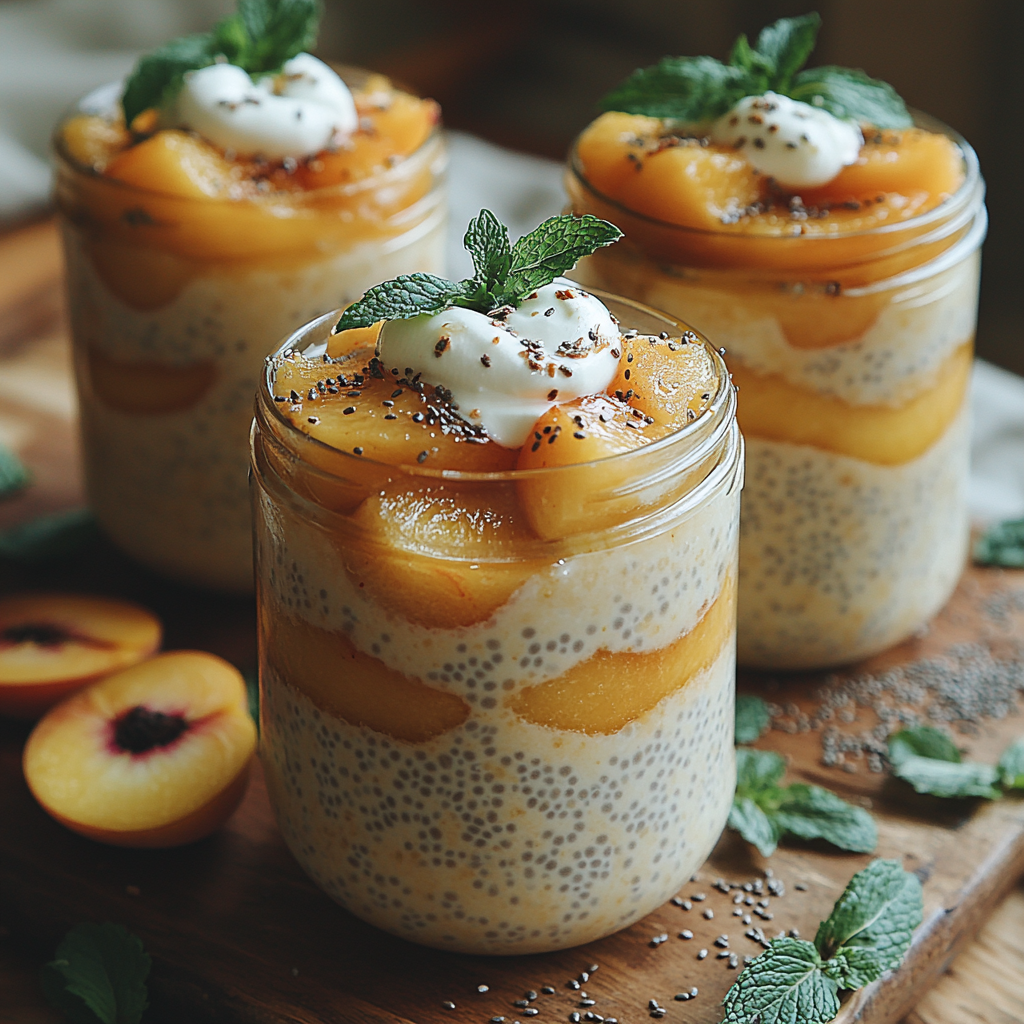 saskdev 98455 Layered peaches and cream chia pudding served i 6449ce60 f044 488f 8b03 a2630ffadc97 3