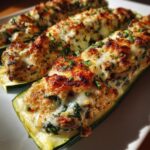 spinach mushroom and ricotta stuffed zucchini boats