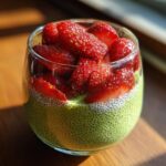 strawberry matcha chia seed pudding