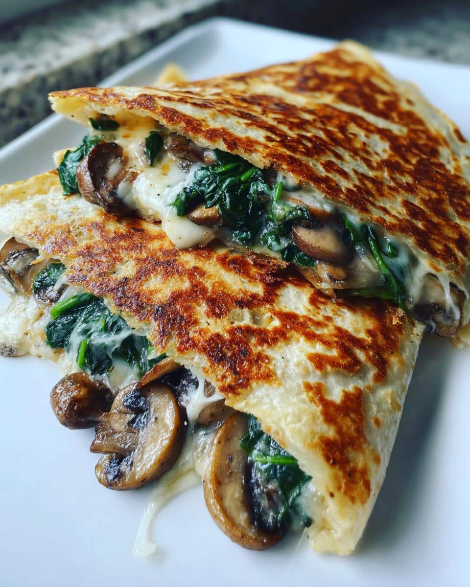 Baked Spinach Mushroom Quesadillas - detail 1