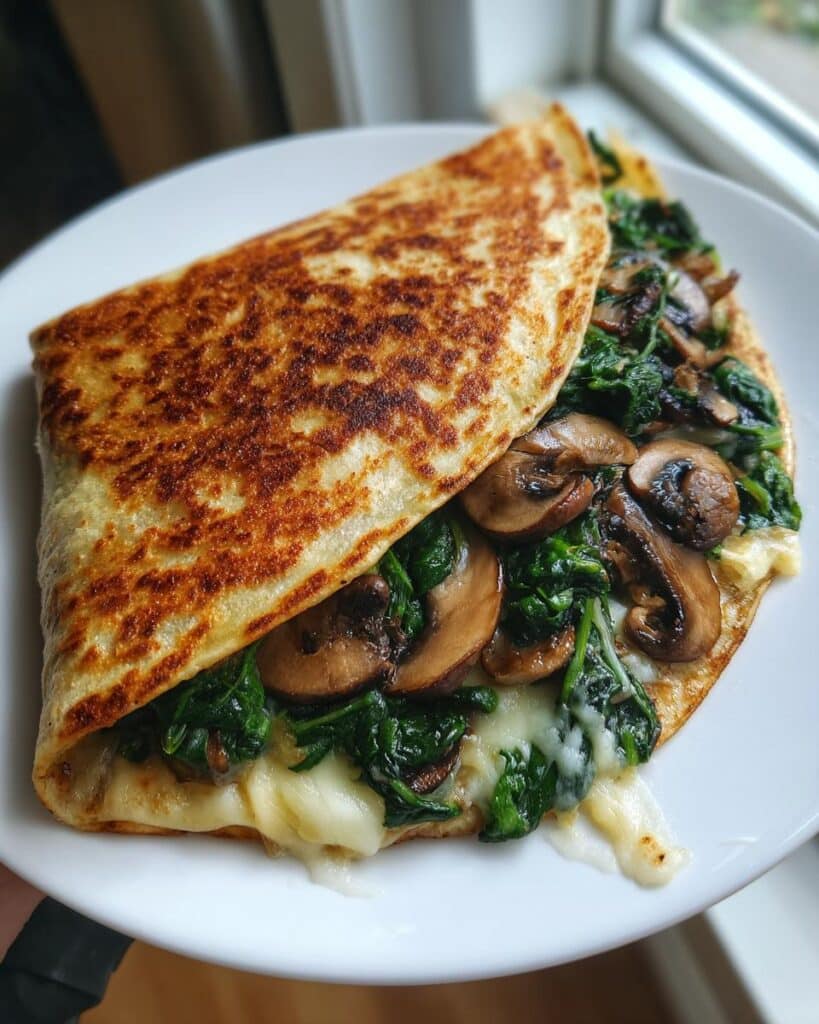 Baked Spinach Mushroom Quesadillas