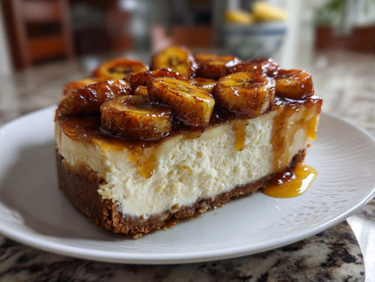 Caramelized Banana Cheesecake with Rum Glaze - detail 1