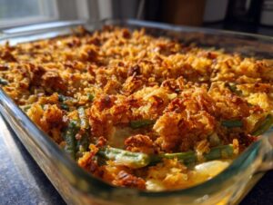 Caramelized Onion & Herb Green Bean Casserole