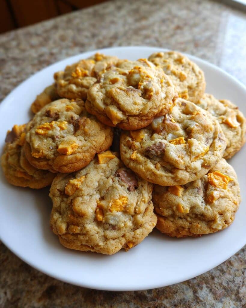 Chewy Peanut Butter Butterfinger Cookies