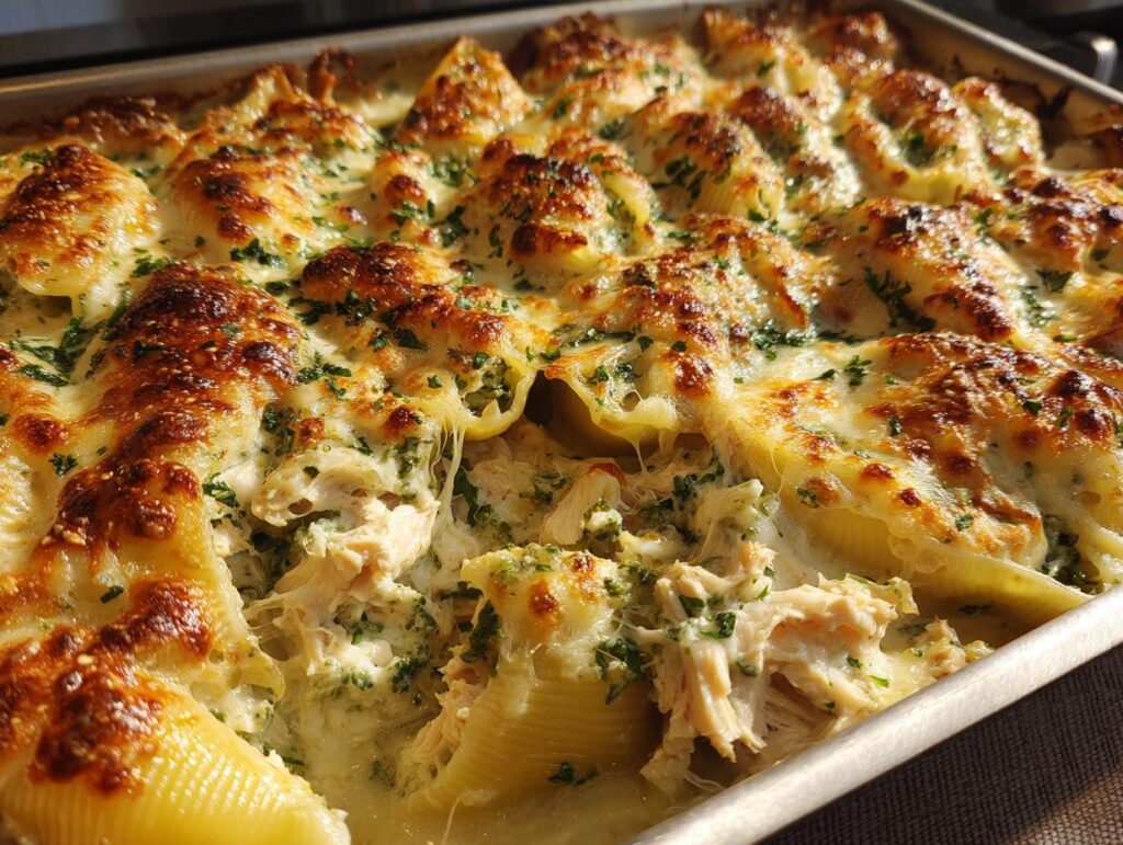 Chicken & Broccoli Alfredo Stuffed Shells