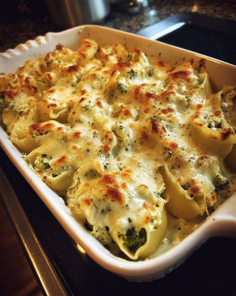 Chicken & Broccoli Alfredo Stuffed Shells