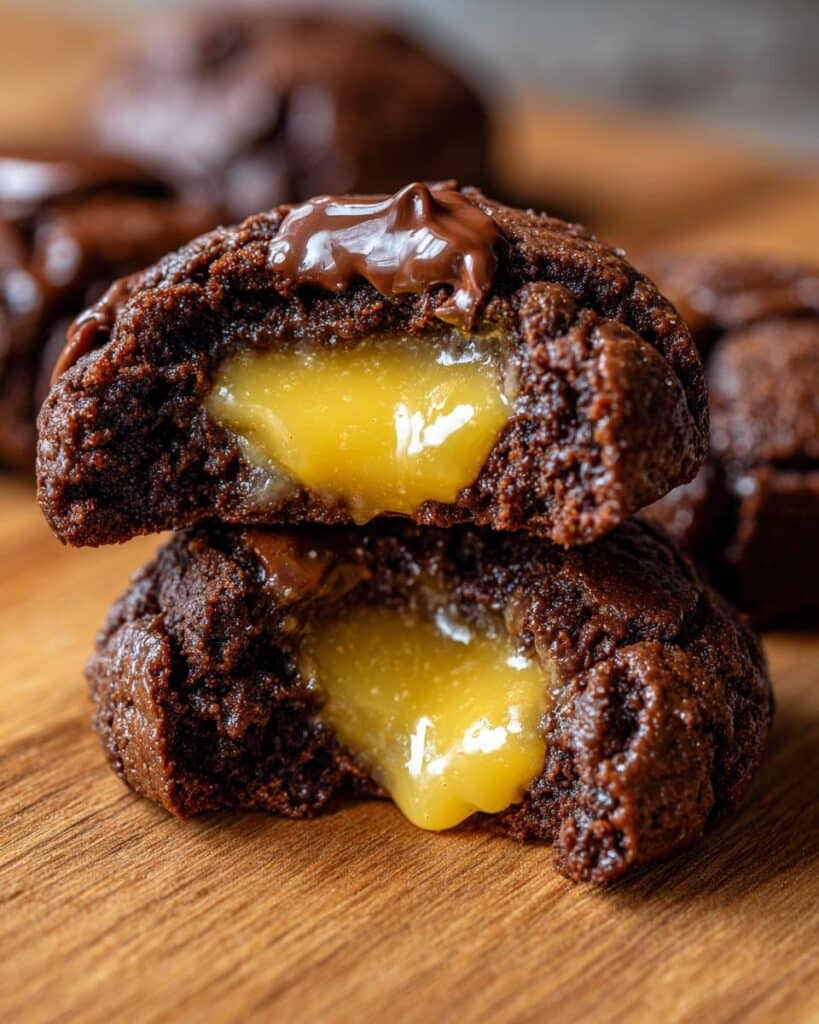 Chocolate Thumbprint Cookies with Custard Filling