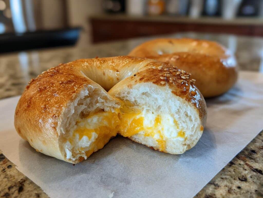 Creamy Cheddar Bagels