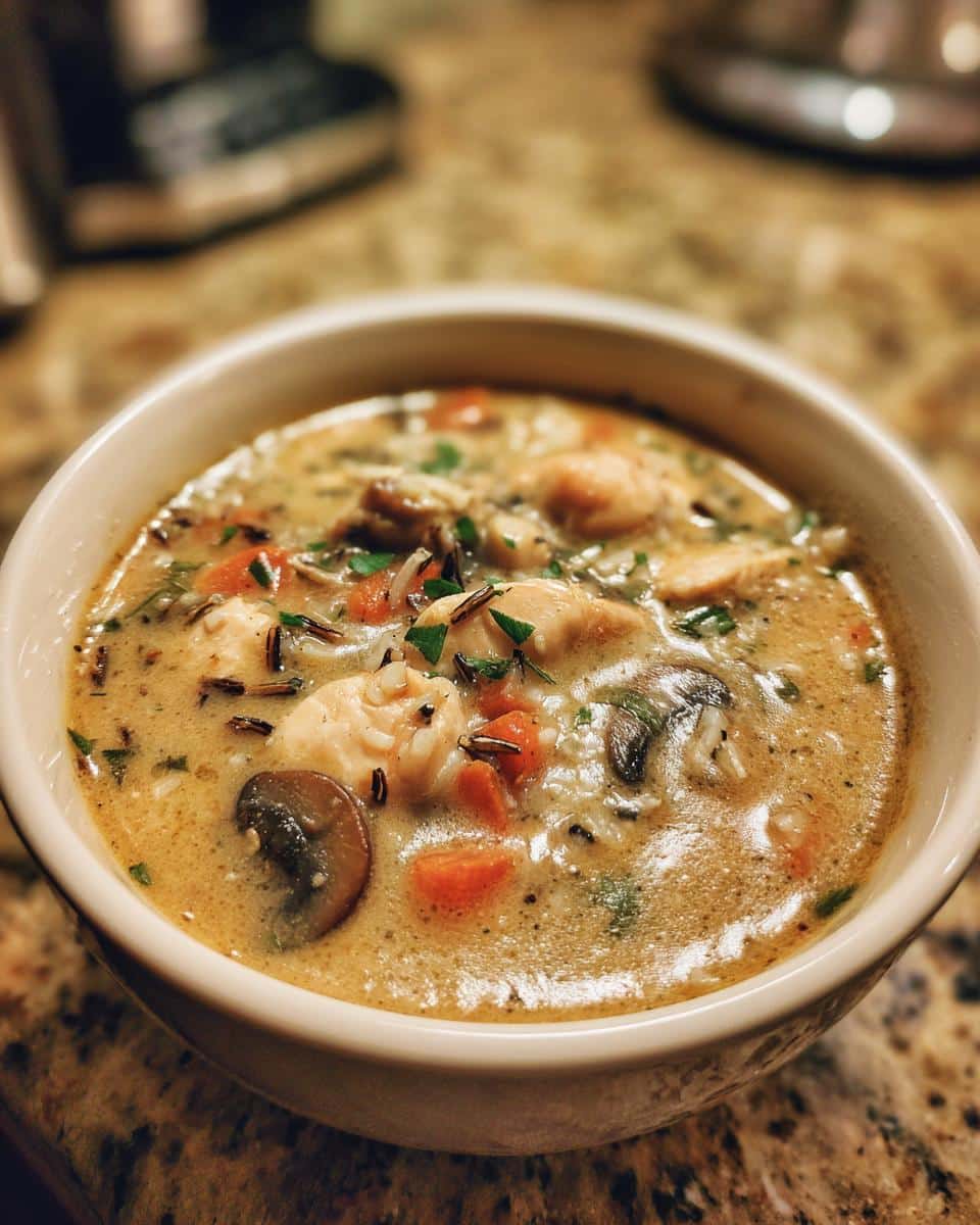 Creamy Chicken Mushroom Soup with Wild Rice - detail 1