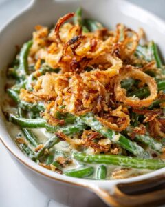 Creamy Garlic Parmesan Green Bean Casserole