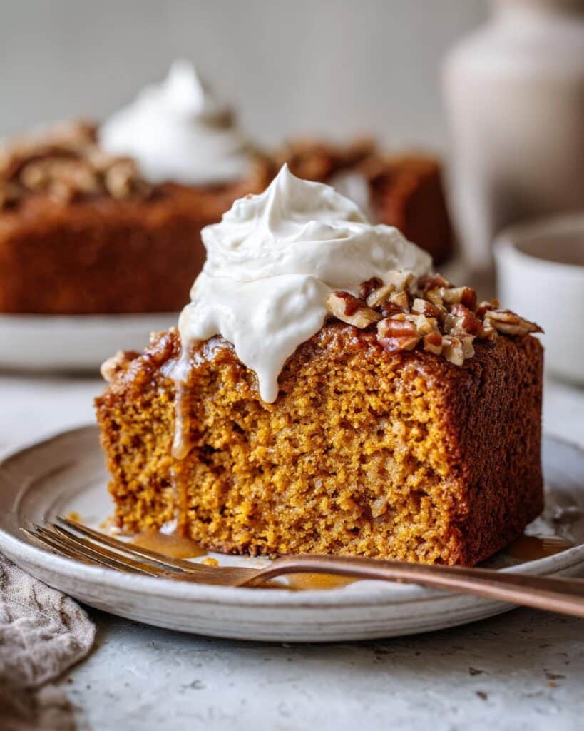 Flourless Maple Pecan Pumpkin Yogurt Cake