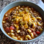 Gourmet Macaroni Cheeseburger Soup Without Velveeta