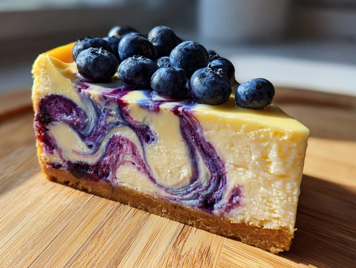 Lemon Blueberry Swirl Cheesecake - detail 1