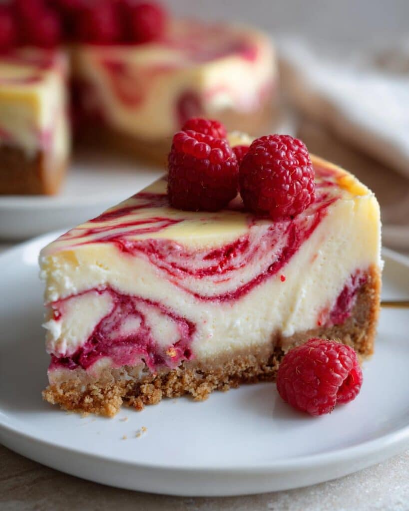 Lemon Raspberry Swirl Cheesecake Recipe