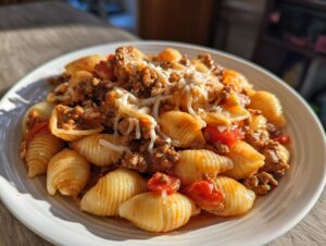 One-Pot Creamy Beef and Shells