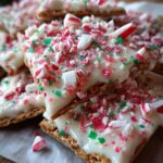 Peppermint Crunch White Chocolate Covered Graham Crackers