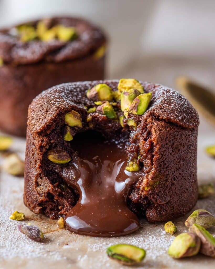 Pistachio Chocolate Lava Cakes