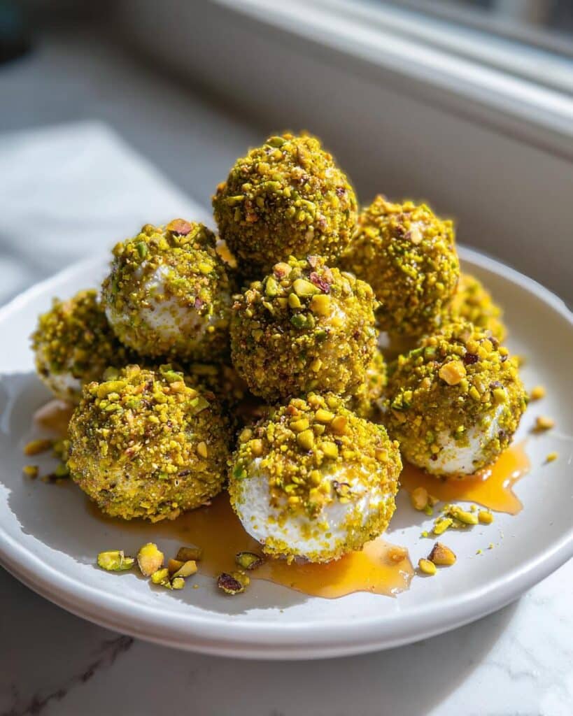 Ricotta Pistachio Honey Bites
