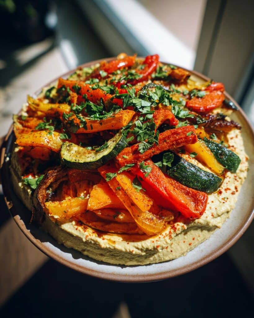 Roasted Veggie Hummus Bowl