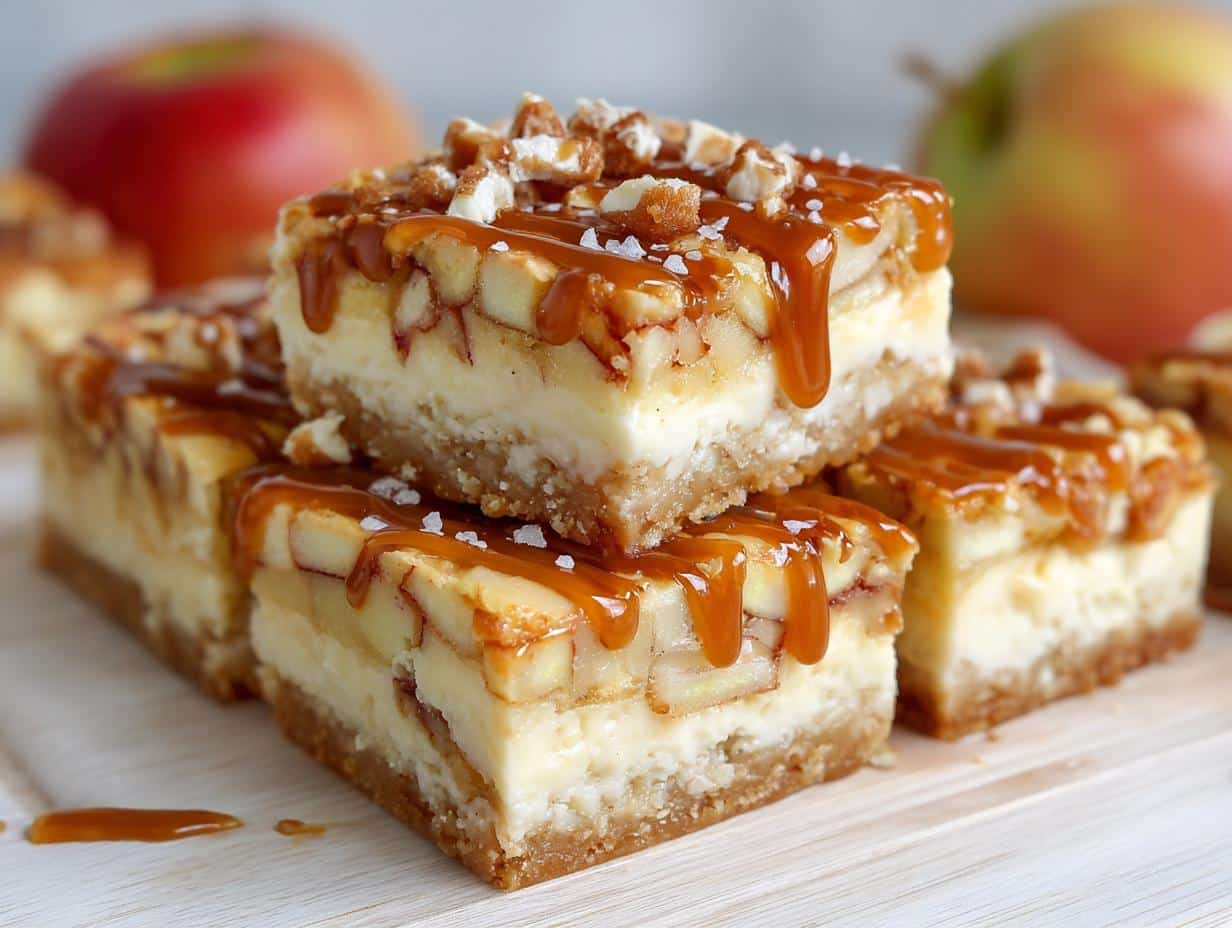 Salted Caramel Apple Cheesecake Crunch Bars - detail 1