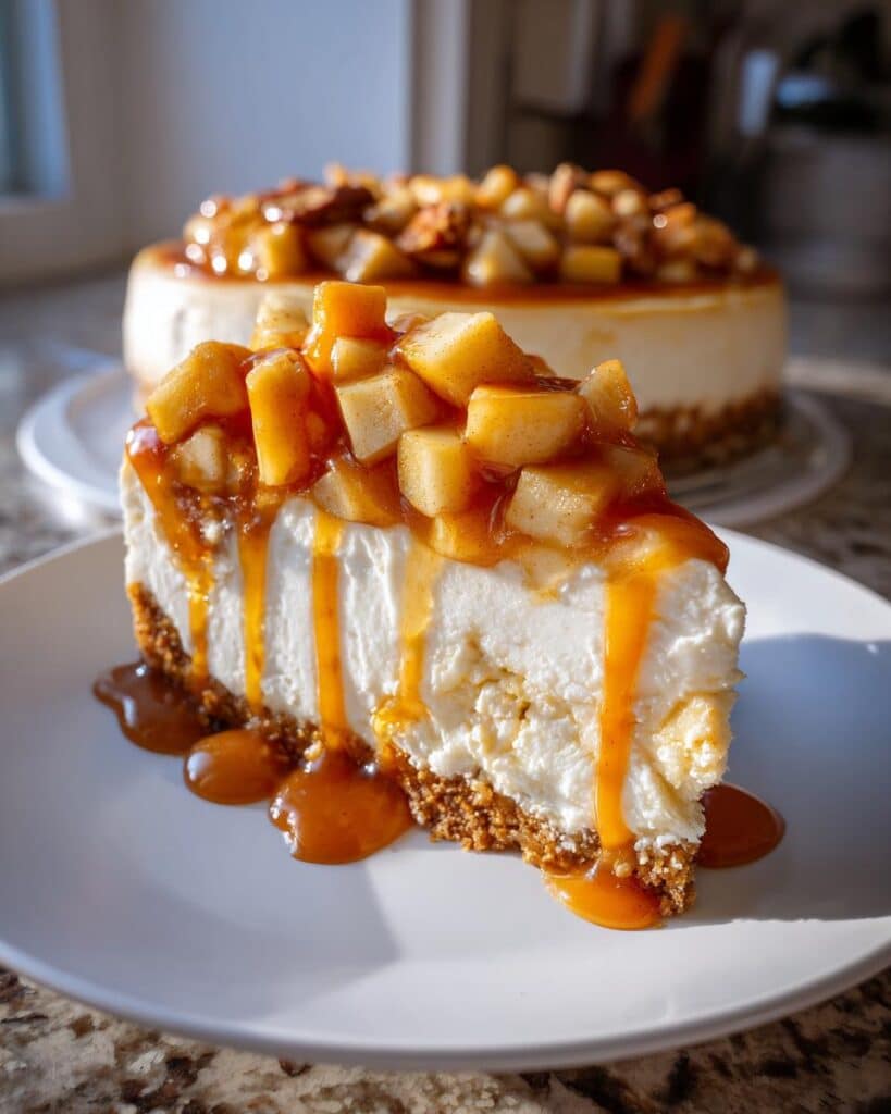 Salted Caramel Apple Pie Cheesecake