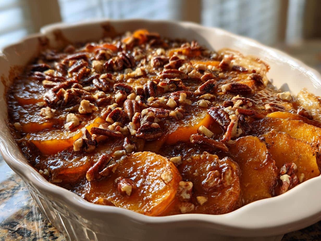 Scalloped Sweet Potato Casserole with Brown Sugar Sauce - detail 1
