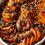Scalloped Sweet Potato Casserole with Brown Sugar Sauce