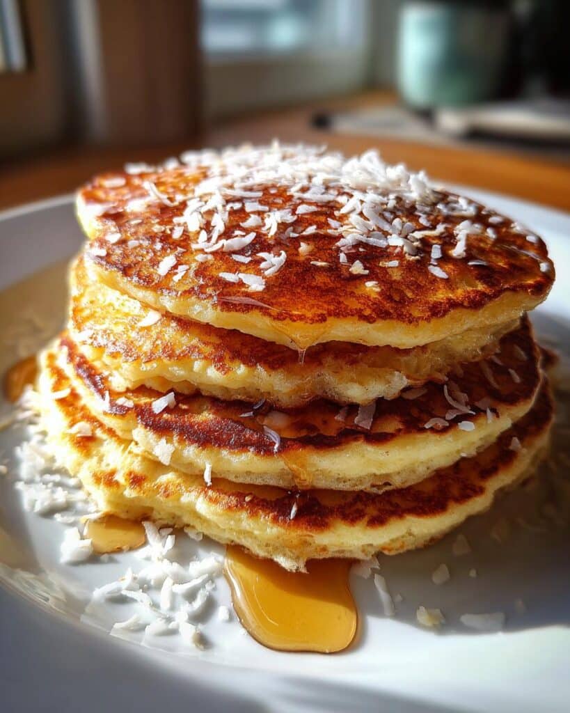 Sweet Coconut Cream Pancakes