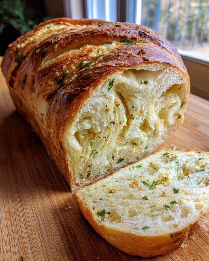 Swirled Garlic Herb And Cheese Bread