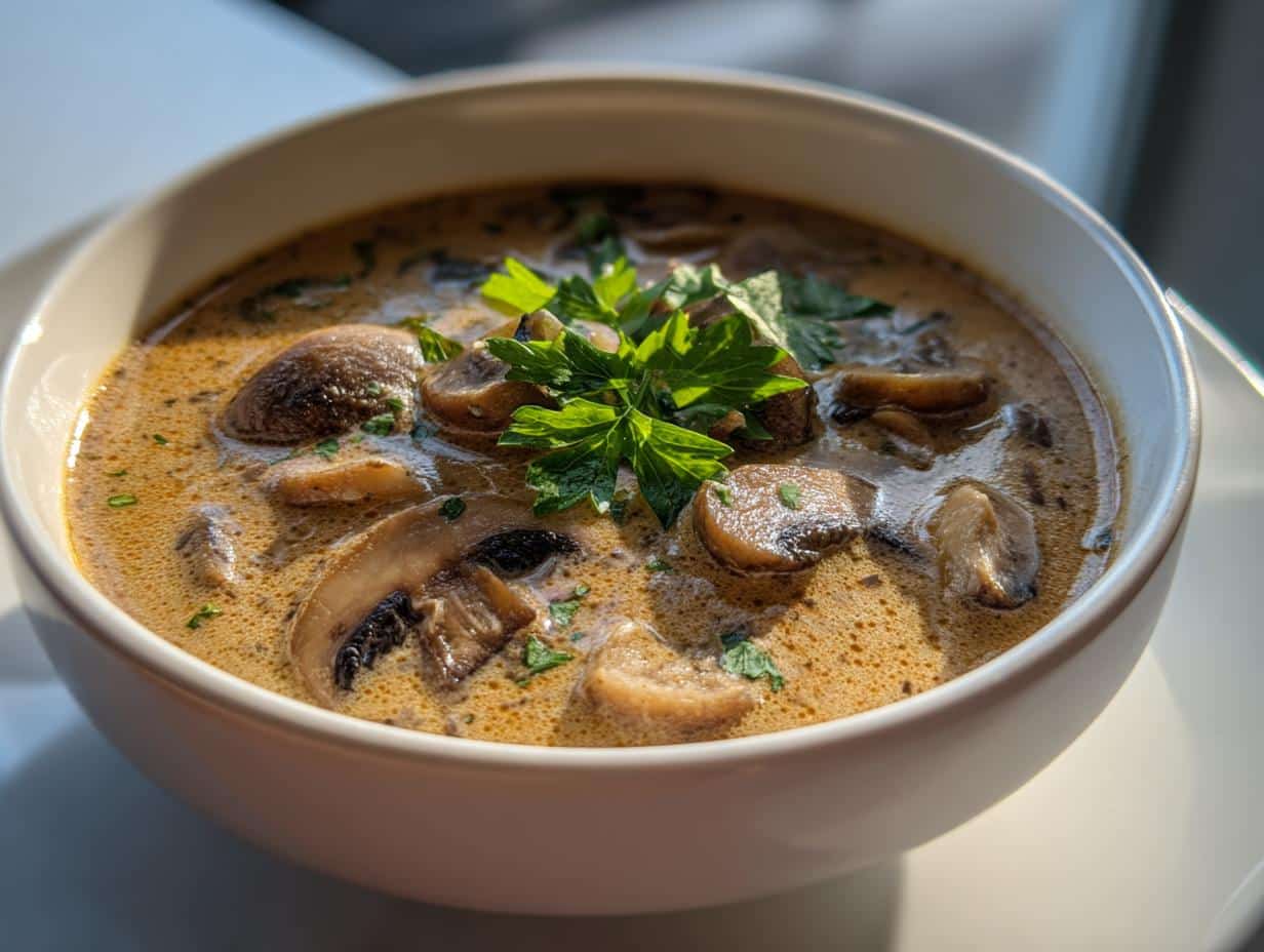 Vegan Cream of Mushroom Soup - detail 1