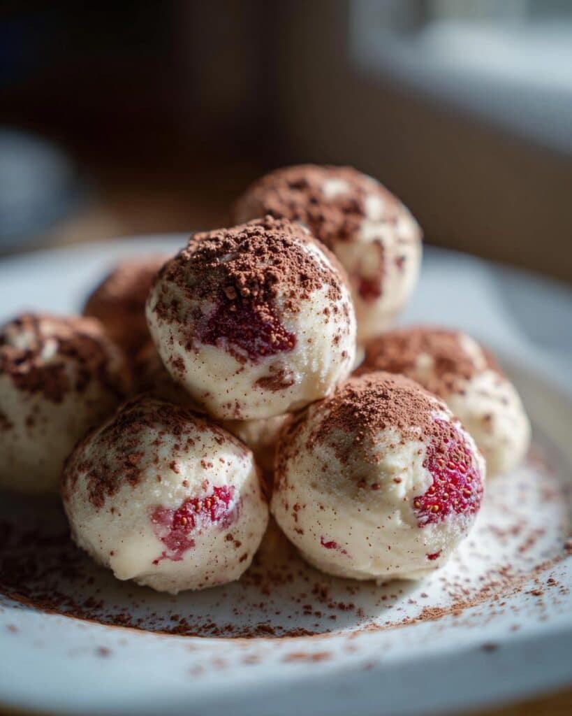 White Chocolate Strawberry Truffles