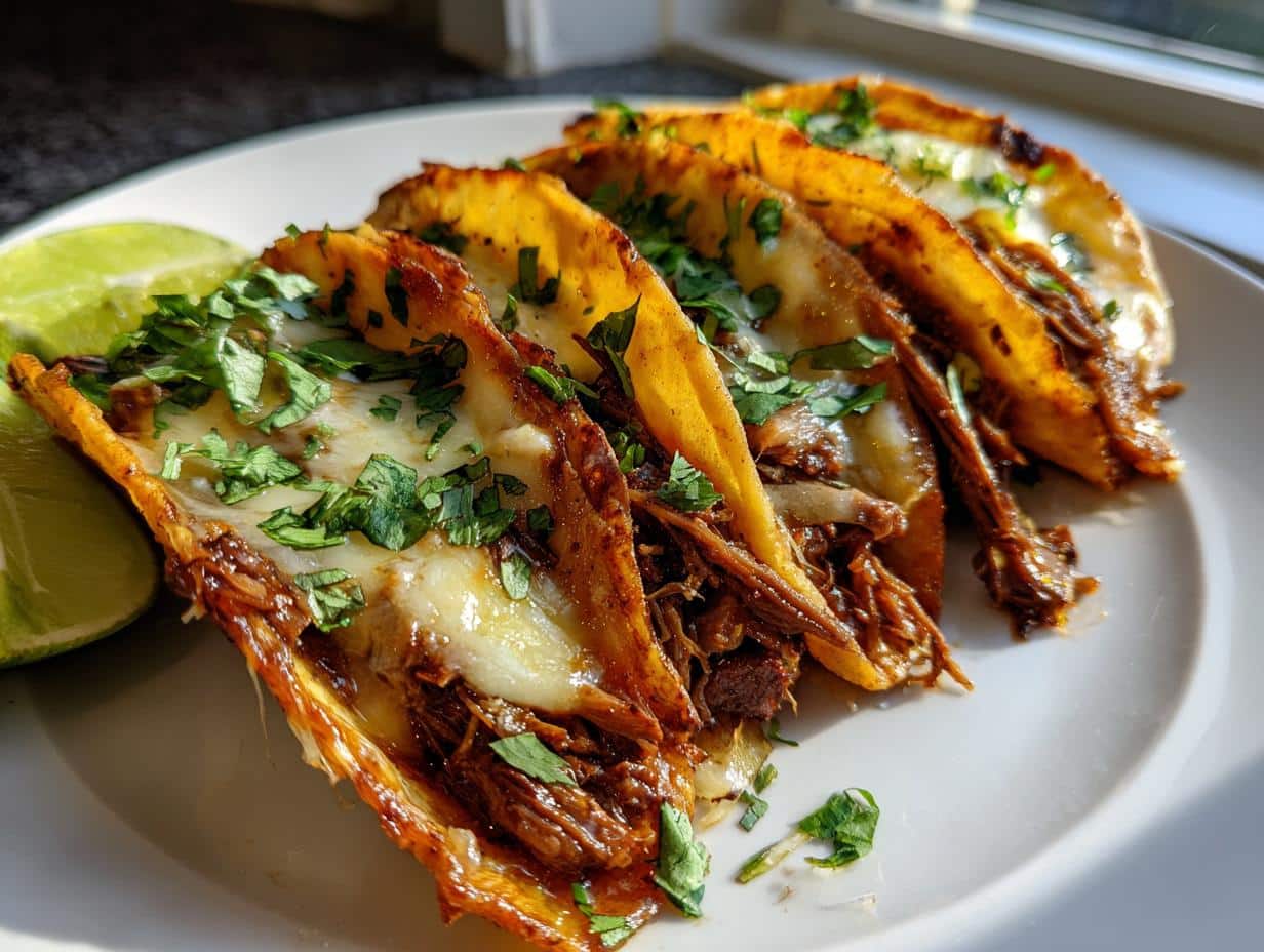 birria tacos slow cooker cheesy beef recipe - detail 1