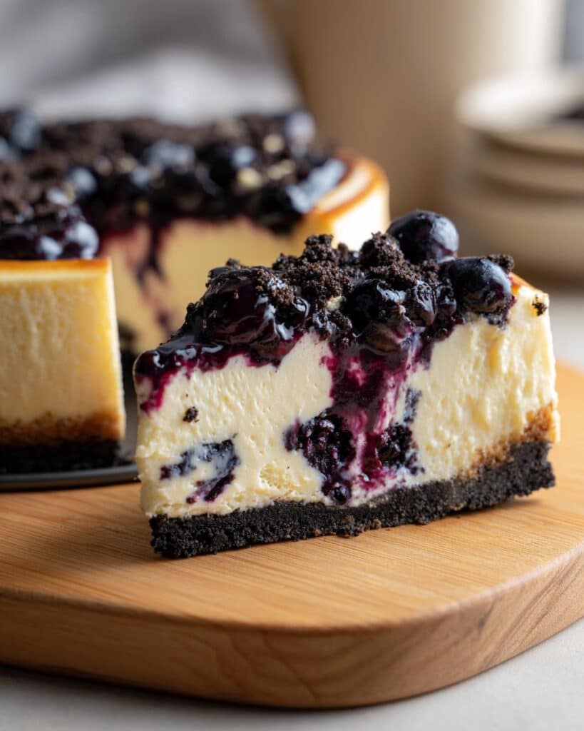blueberry velvet oreo cheesecake