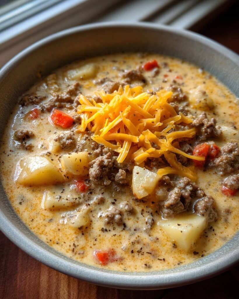 creamy cheeseburger soup