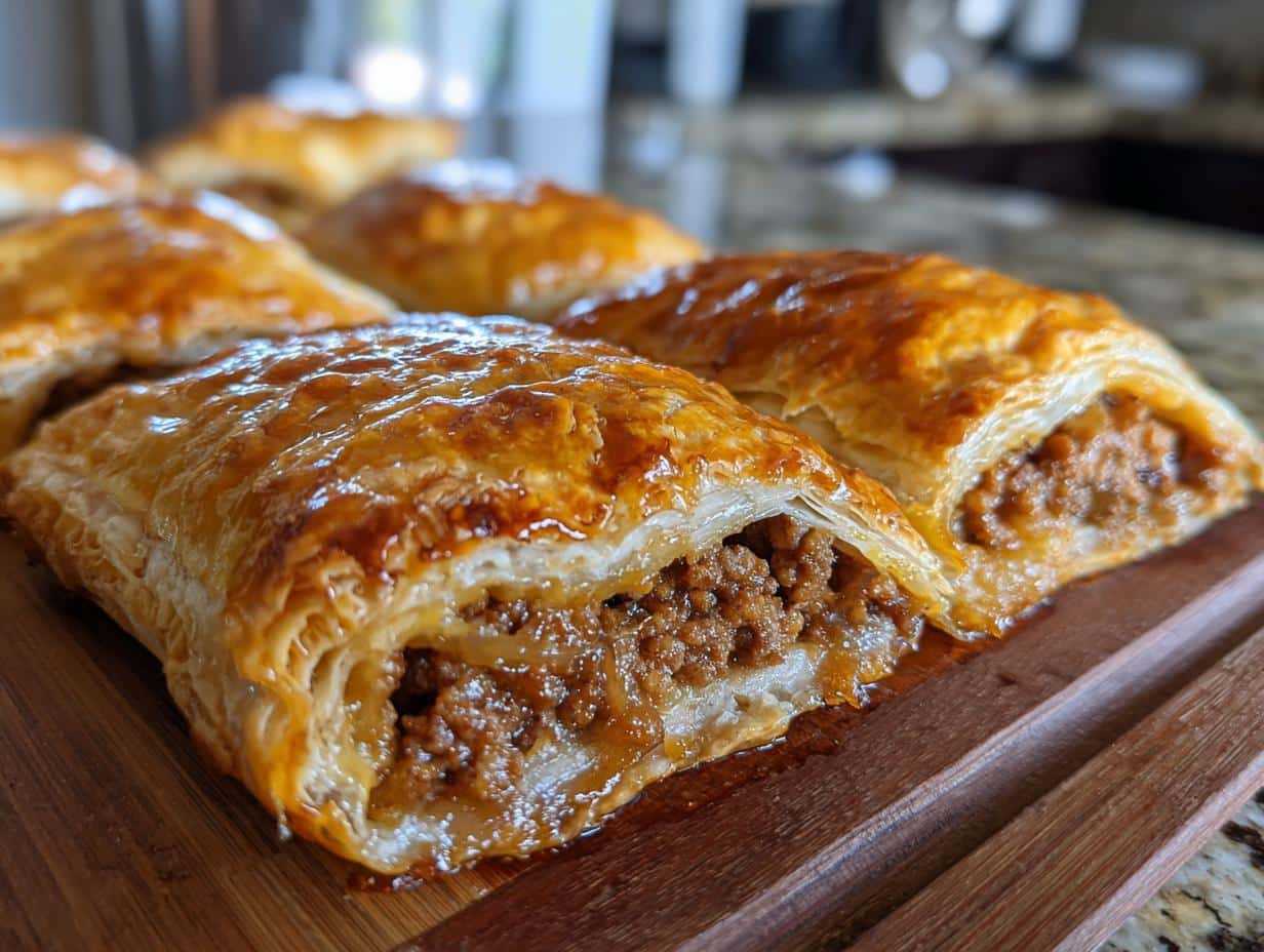 french onion sausage rolls - detail 1