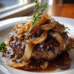 hamburger steak with onion gravy