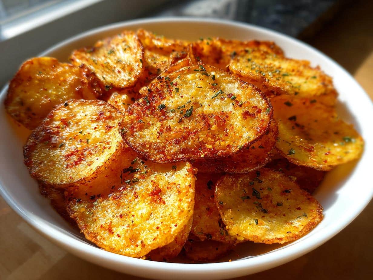 homemade air fryer potato chips - detail 1
