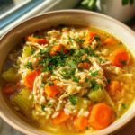 homemade ginger chicken and rice soup