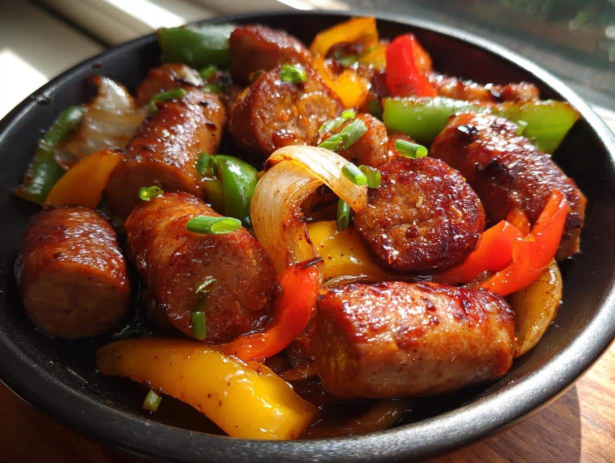 honey garlic sausage - detail 1