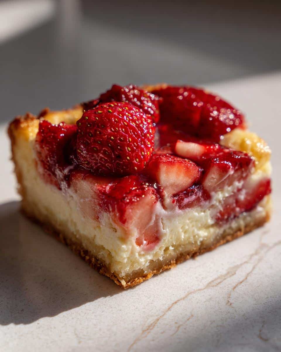 strawberry cheesecake dump cake - detail 1