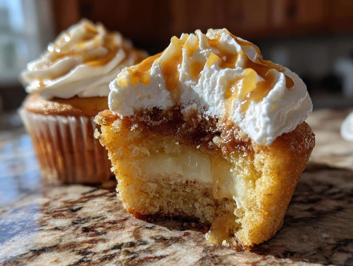 vanilla bean creme brulee cupcakes - detail 1